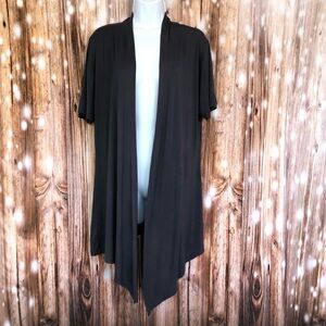 Larace Gray Short Sleeve Open Front Cardigan